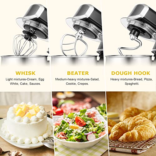 Stand Mixer 3.2Qt Small Electric Food Mixer (Black)