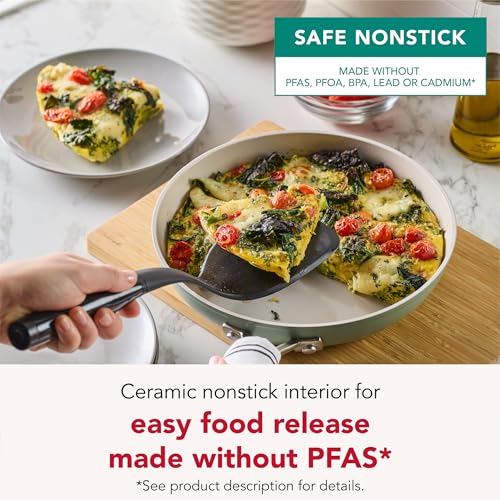 Hard Anodized Ceramic Non Stick Frying Pans (Cardamom / 10 Inch)