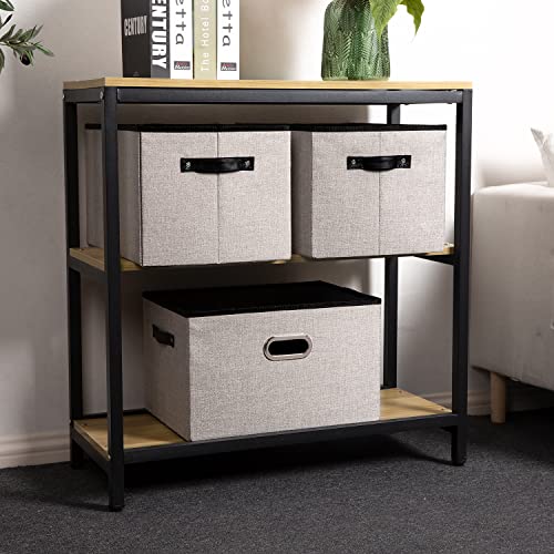 Larger Collapsible Storage Bins for Closet [5 (Light Grey / Jumbo(5-Pack))