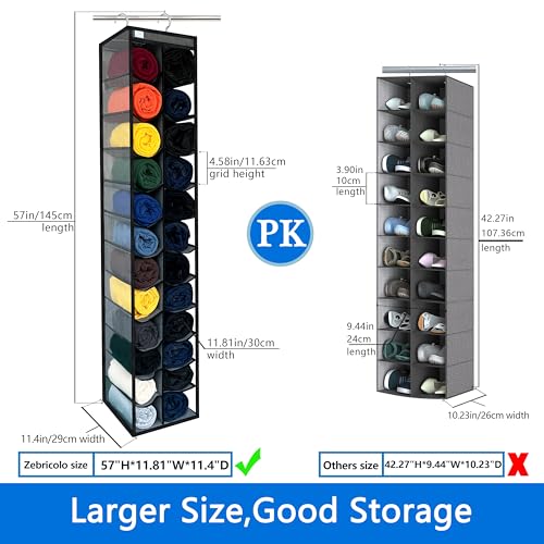 Closet Organization (Grey/Black / New improved-24 Pocket)
