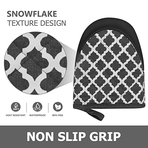 1 Pair Short Oven Mitts (Dark Gray)