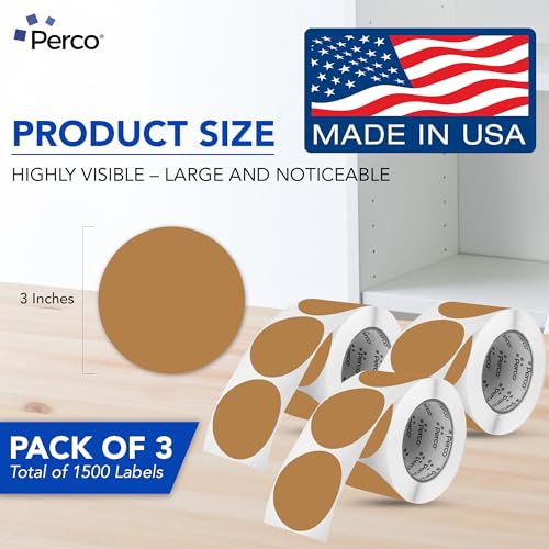 Kraft Brown Perforated Round Circle Dot Sticker 3 (Kraft Brown / 3 Inch)