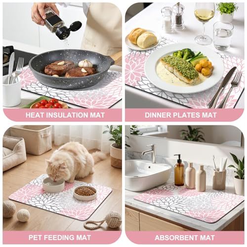 Dish Drying Mat (Pink / 12" x 20")