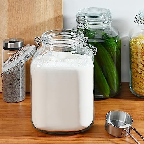 106oz Square Glass Jars with Airtight Lid