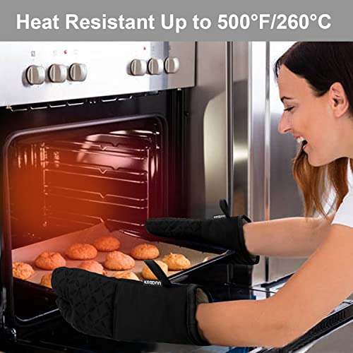 Oven Mitts and Pot Holders 6pcs Set (Black)