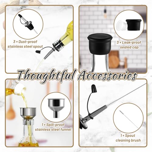 3 Pack Glass Oil Dispensers 500ML (3 Count)