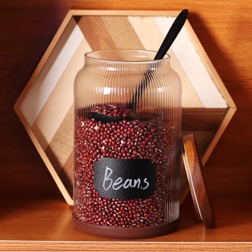 Striped Borosilicate Glass Airtight Canisters (1 Gallon (Striped 2 pack))