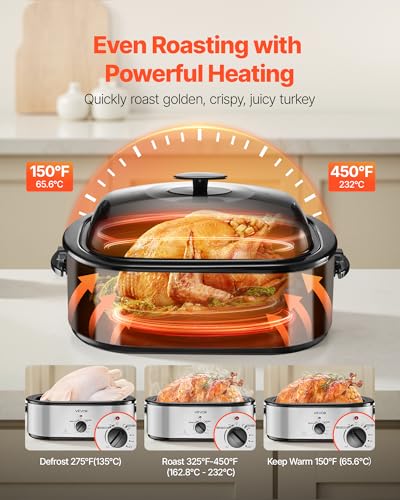 Roaster Oven 22QT Electric Roasting Pan (Silver / 22QT)