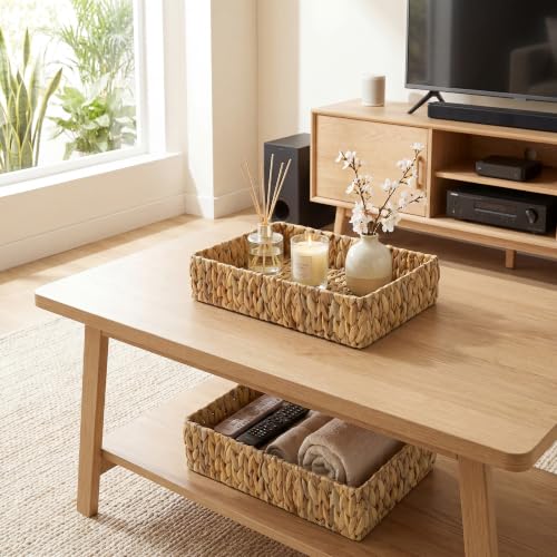 Large Bathroom Baskets (Natural(Water Hyacinth) / 15 ¾"L x 11 ¼"W x 3 ½"H)