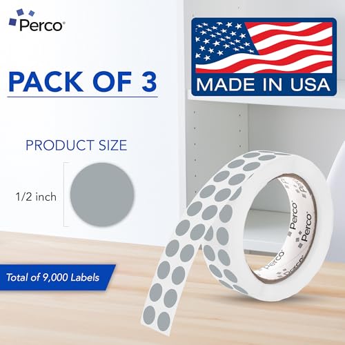 Grey Perforated Round Circle Dot Sticker 1 (Grey / 0.5 Inch)
