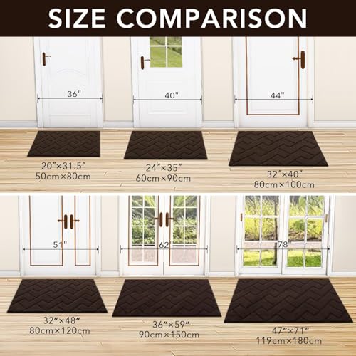 Front Door Mat Outside Entrance (Coffee / 40" x 32" (Rectangular))