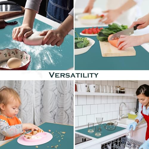 Extra Large Silicone Countertop Mat (06-Morandi Green / 27.6"L x 15.7"W)