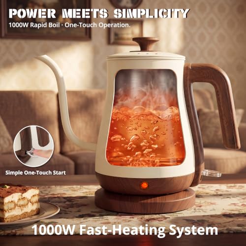 Gooseneck Electric Kettle (beige / 0.8 Quarts)