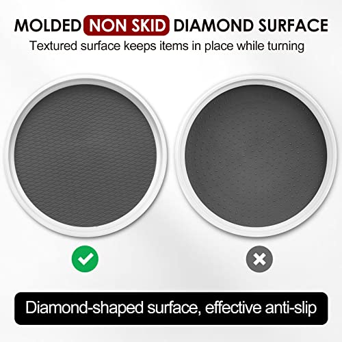 12-Inch Non-Skid Turntable Lazy Susan Organizer [4 Pack] - Spinning Rack for Cabinet Table Top, Pantry Organization Storage, Kitchen, Fridge, Vanity, Countertop, Under Sink Organizing, Spice Spinner (4 Pack - 12 Inch)
