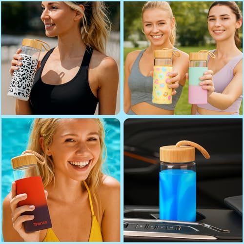 20 oz Glass Water Bottles with Lids (Amber / 20 Ounces)