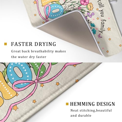 Colorful Home Dish Drying Mat Cute Home Microfiber Absorbent Kitchen Counter Pad 18 X 24 in for Dining Coffee Bar Decor (Cute Home 18 / 24" x 18")