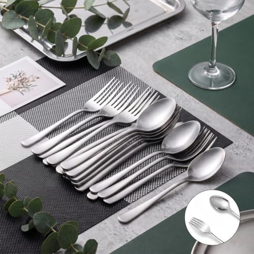 Forks and Spoons Silverware Set (144PCS Dinner Forks+ Dinner Spoons)