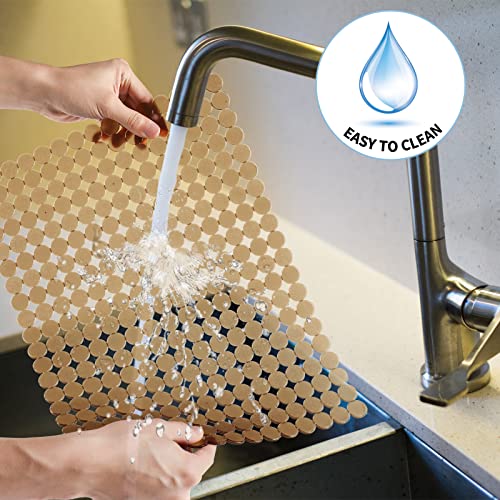 2Pack Adjustable Sink Protector Mats (Amber)
