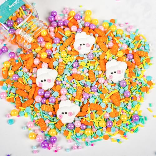 Easter Sprinkles for Cookies 4.23 Ounce Carrot Sprinkles for Baking Rabbit Toppers Perfect for Easter Cake Decorations (Rabbit Toppers)