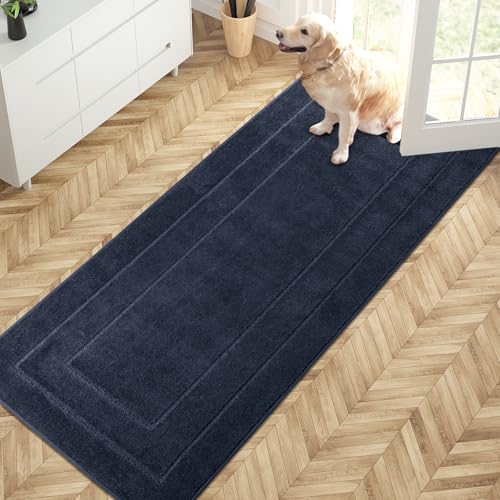 Hallway Runner Rug (Navy Blue / 32" X 70" (Runner))