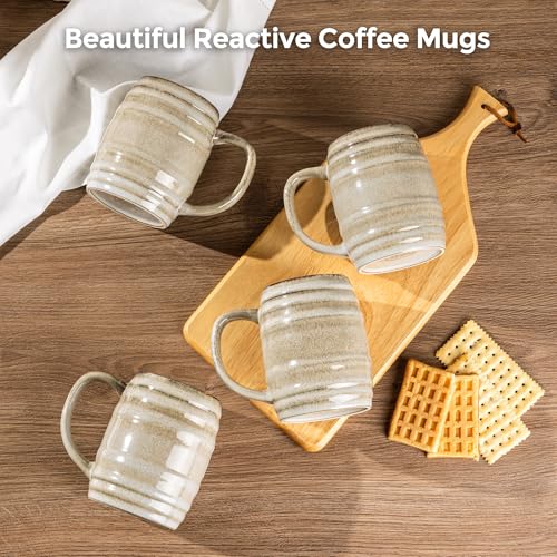 20oz Large Coffee Mugs Set of 4 (Oatmeal / Set of 4(20oz))
