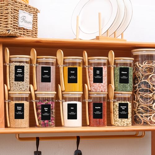 Spice Jars with Spoons 8 oz 6 Pack (6 Count)