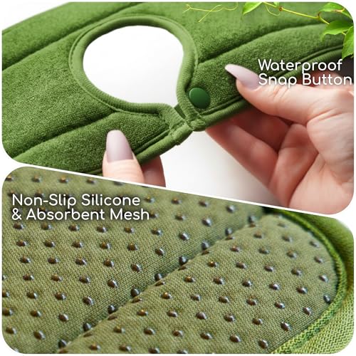 Original SINKMAT 24in XL Faucet Splash Guard Extra Long Microfiber Sink Drip Catcher Mat Non Slip Countertop Protector Drying Pad Kitchen Bathroom RV Machine Washable [Moss Green] (24" x 24")