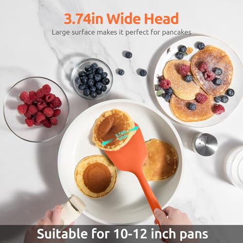 Silicone Turner Cooking Spatula (Orange / 13.6 in)