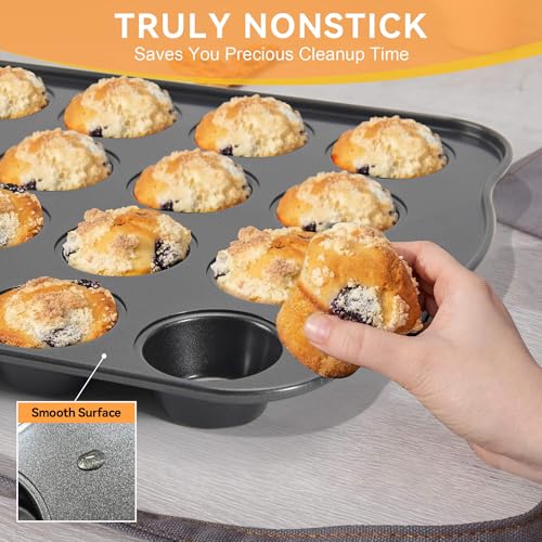 Cupcake Pan Nonstick 2 Pack (Gray / Mini)