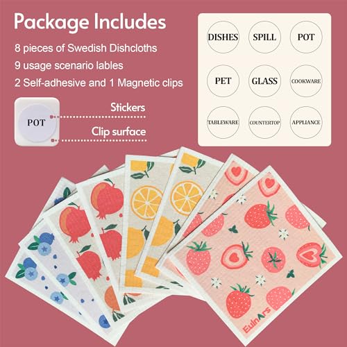 Swedish Dishcloths for Kitchen (Colorful Berries)