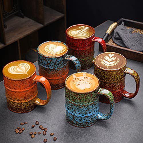 Coffee Mug 20 Oz Coffee Cups Ceramic Tea Cup Large Coffee Mug for Office and Home (Blue and Brown)