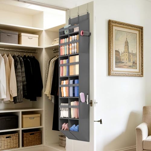 1 Pack Over the Door Organizer 12 Section Hanging Storage Dark Gray (Dark Gray / 12 section)