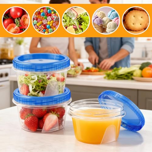 6 Pack Freezer Containers with Screw On Lids 16 Oz (16oz-6pack)