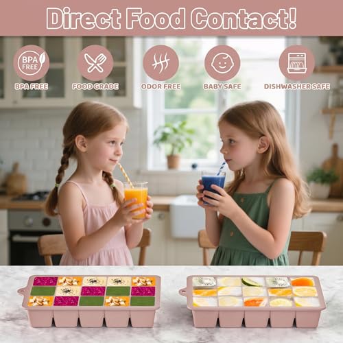 Silicone Ice Cube Tray 2 Pack (Pink / Ice Cube Tray 2 Pack)