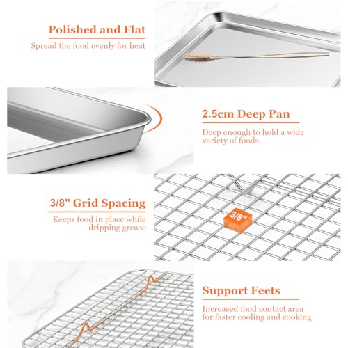 16"+12.5"+9" Baking Sheet with Wire Rack (16"+12.5"+9" (3 Pans+3 Racks))