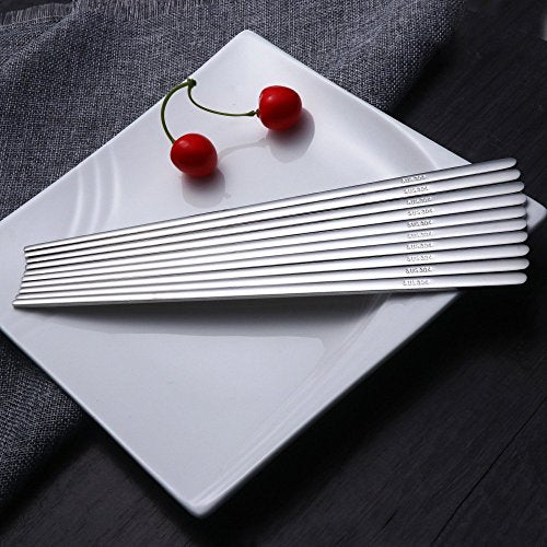 5 Pairs Silver Flat Chopsticks (silver-flat chopstick)