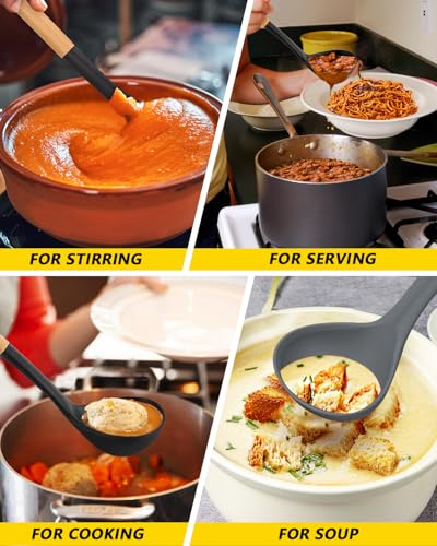 Silicone Soup Ladle Spoon Kitchen Utensils (2 Count)