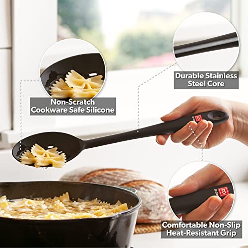DI ORO Silicone Cooking Spoons (Black)