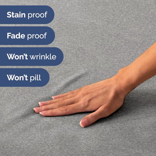 Short Queen Size 4 Piece Bed Sheet Set (40 - Heathered Grey / Short Queen)