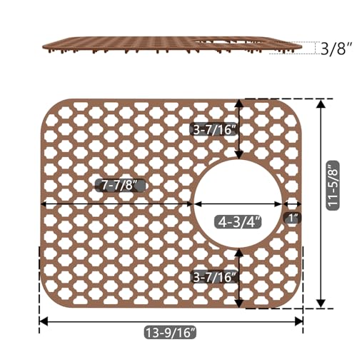 2 Pack Silicone Sink Protector Mat for Kitchen Sink Rear Drian Coffee (Coffee)