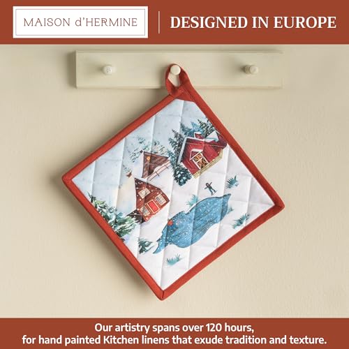 Pot Holders 100% Cotton Potholders (125 - Megeve / 8" x 8" (Pot Holder Pack of 1))