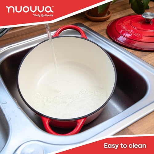 Cast Iron Dutch Oven with Lid (Red / 7.3-Quart - Deep)