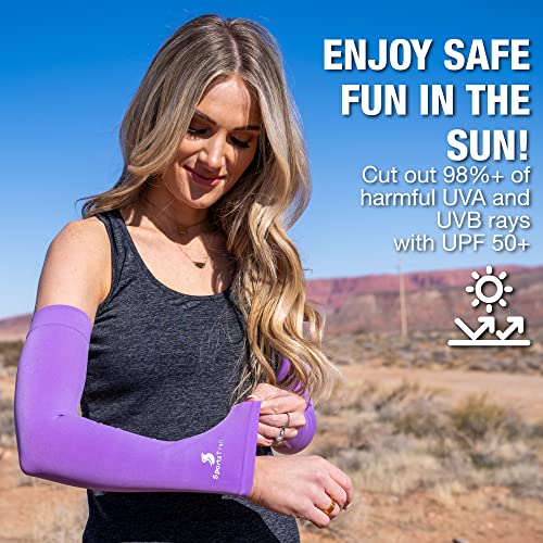 Cooling Arm Sleeves for Men & Women (3 Pairs: 1 Pair Black + 1 Pair Dark Blue + 1 Pair Purple / One Size)