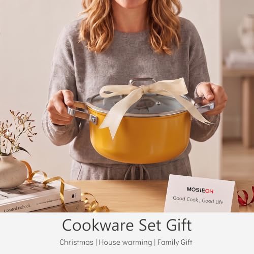 Yellow 10 Piece Ceramic Cookware Set (Yellow / 10pc set)