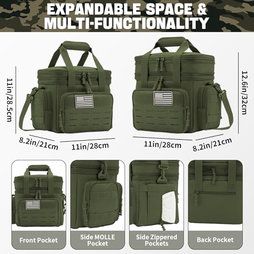 Tactical Lunch Box for Men Expandable 18L Heavy Duty Military Insulated Cooler Bag