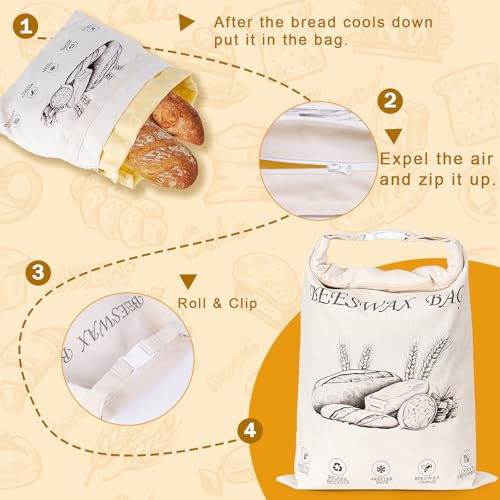 2 Pack Reusable Beeswax Bread Bags (2 Count)
