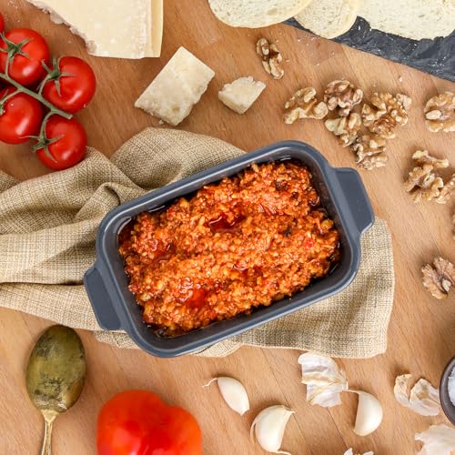 5"x3" Ceramic Baking Dishes with Lids (Charcoal / 5"x3" - MADE IN USA)
