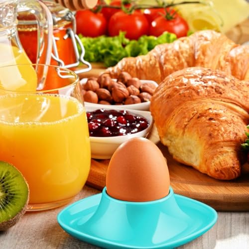 Soft Boiled Egg Cups (4 Pack / Square Style, Blue)