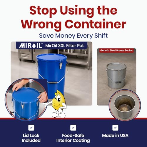 6 Gallon Blue Oil Grease Bucket & Filter Pot (#30L - 6 Gallon)