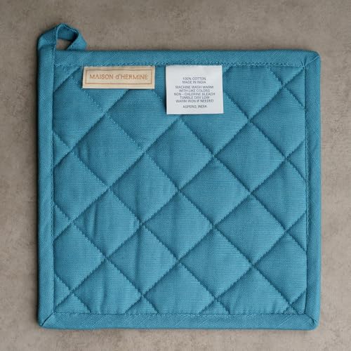 Pot Holders 100% Cotton Potholders (122 - Enora / 8" x 8" (Pot Holder Pack of 1))